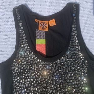 NWT TORY BURCH Embellished Stone Tank Top